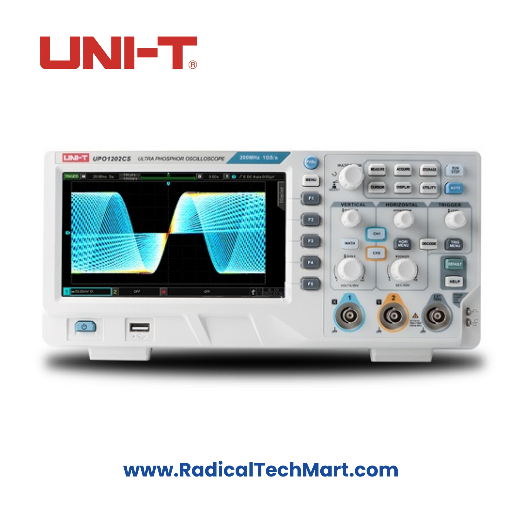UNI-T UPO1202CS 2 Channel 200MHz Digital Phosphor Oscilloscope