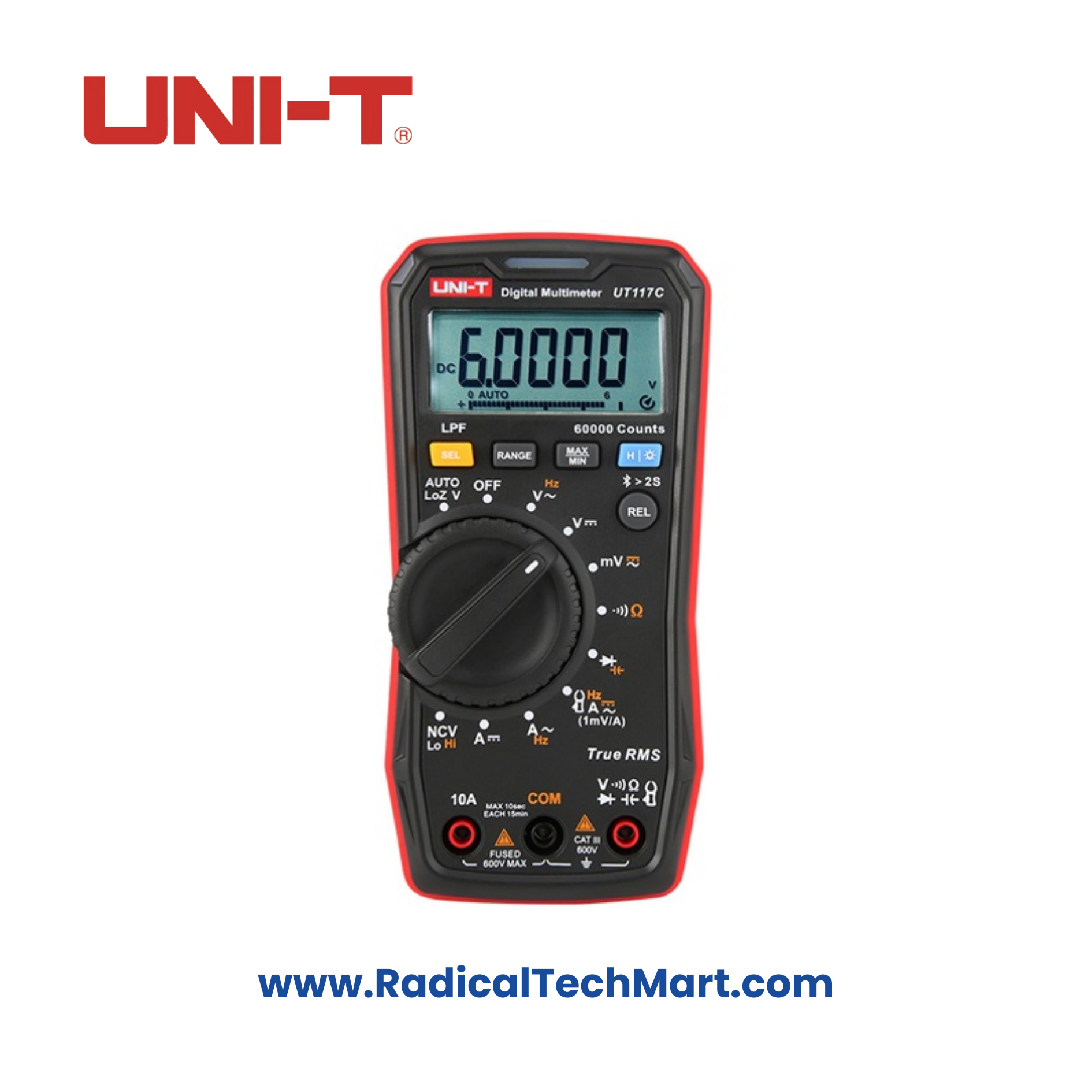 Uni-T UT117C High-Precision True RMS Multimeter – Front View