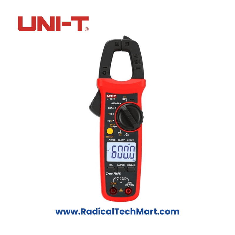UNI-T UT204+ Digital Clamp Meter – Front View with LCD Display