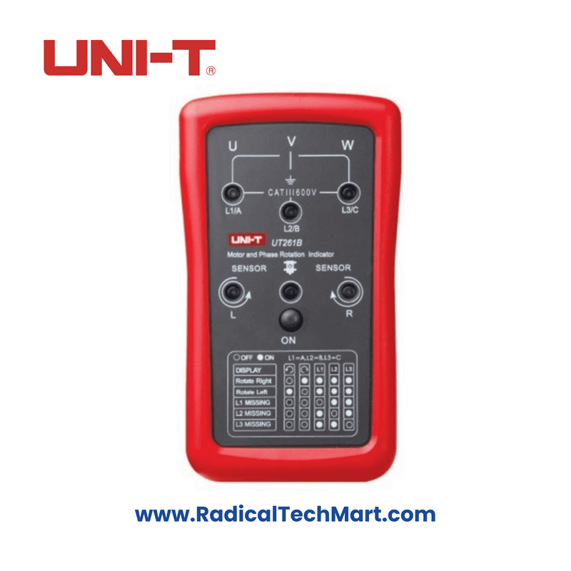 UNI-T UT261B Phase Sequence and Motor Rotation Indicator with LED Display and Test Leads