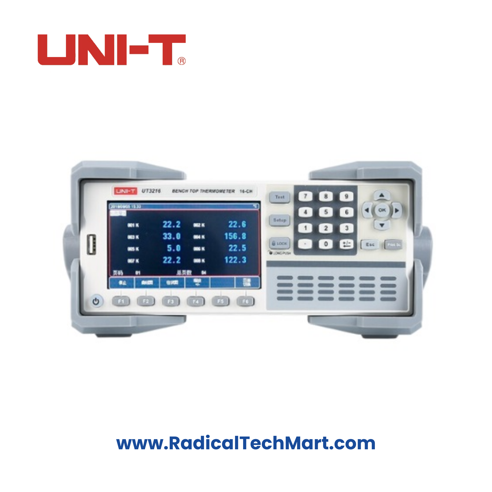 UNI-T UT3216 16-Channel Temperature Logger with TFT LCD Display