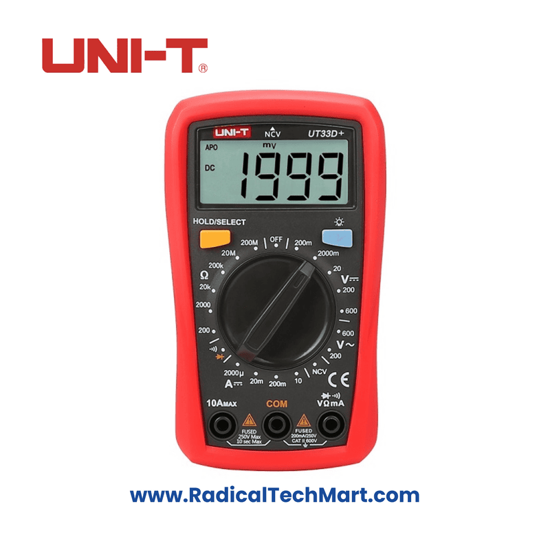 UNI-T UT33D+ Palm Size Multimeter with LCD display and ergonomic design