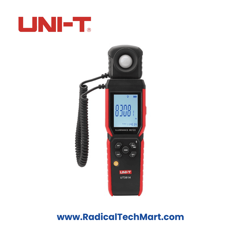 UNI-T UT381A Lux Meter with Bluetooth, rotatable probe and 400000 lx range