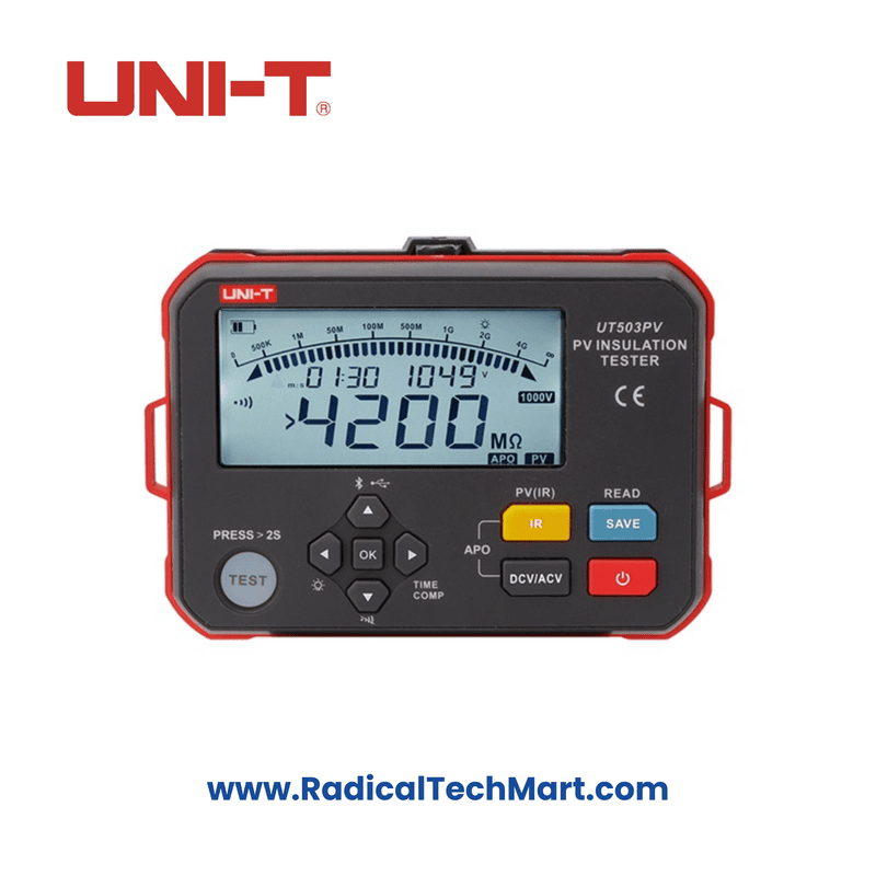 UNI-T UT503PV PV Insulation Resistance Tester with Bluetooth & USB Connectivity
