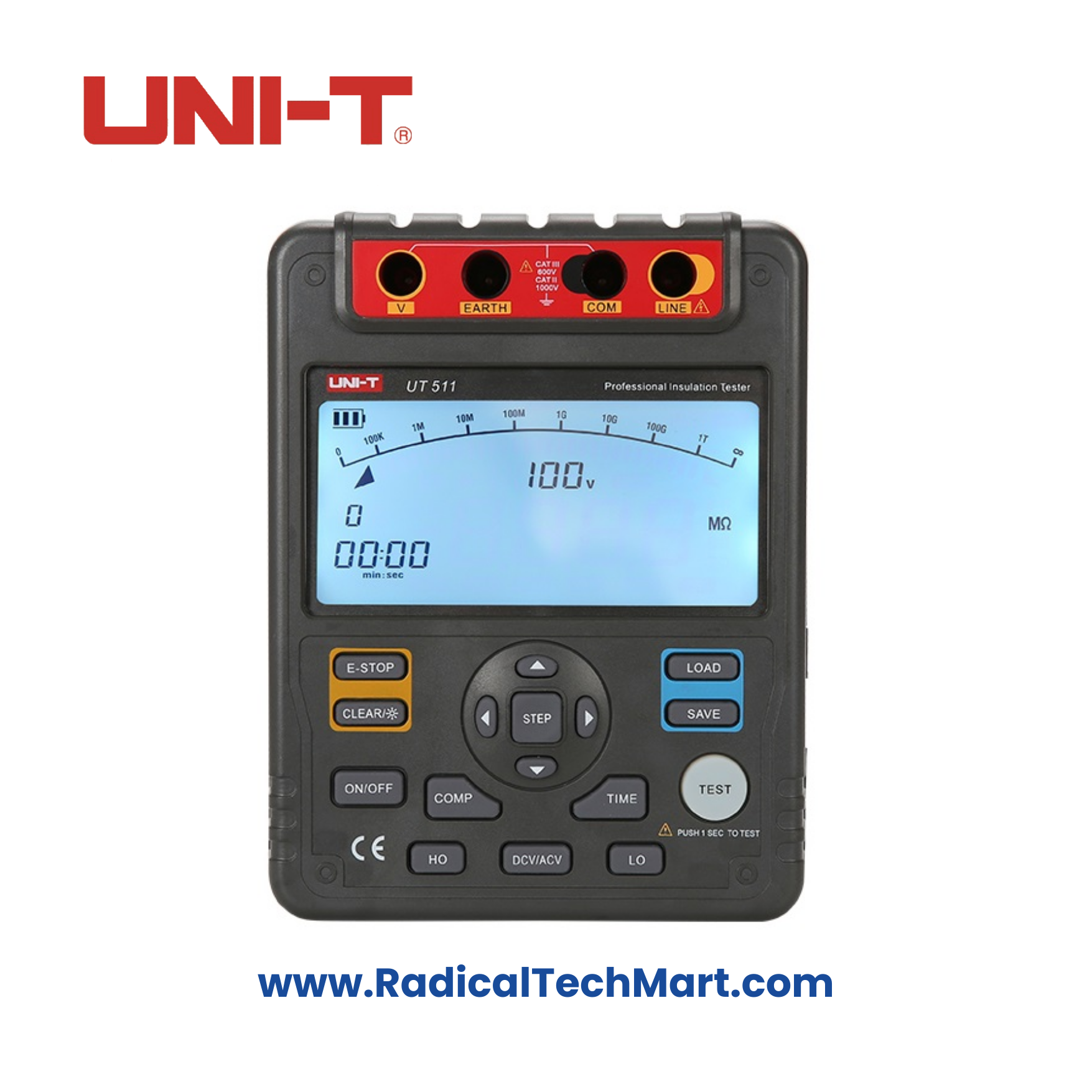 Uni-T UT511 Digital Insulation Resistance Tester with 1000V and 10GΩ Range