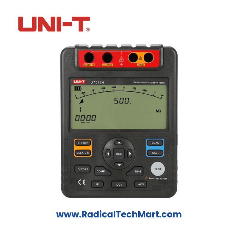 UNI-T UT513A 5KV Insulation Resistance Tester with LCD and USB Interface