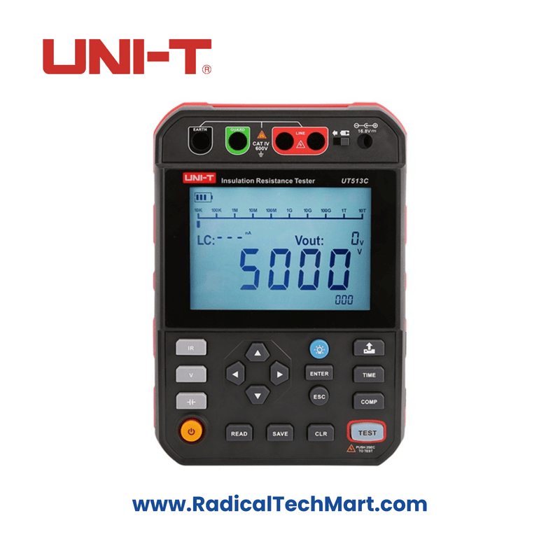UNI-T UT513C High Voltage 5kV Insulation Resistance Tester Front View