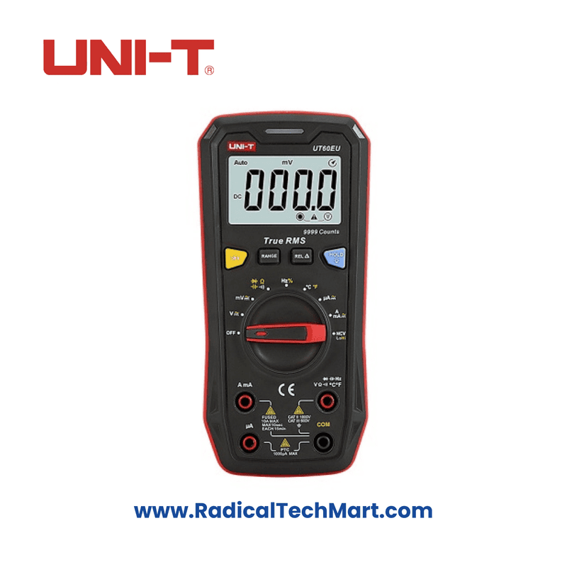 UNI-T UT60EU Digital Multimeter - Front view with display and test leads