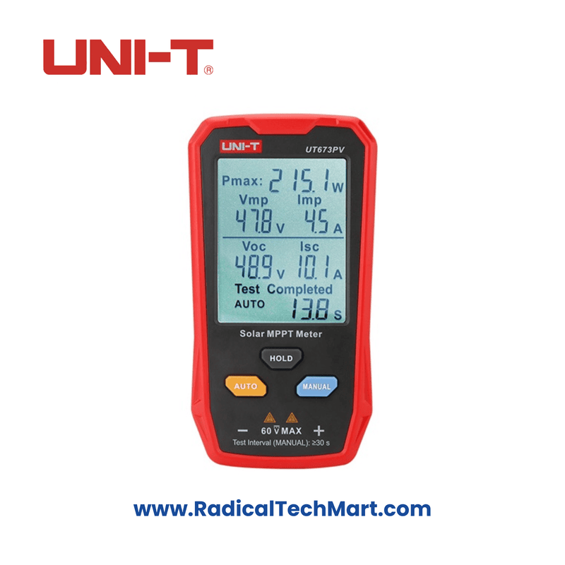 UNI-T UT673PV Solar MPPT Meter with LCD and MC4 leads for solar panel testing