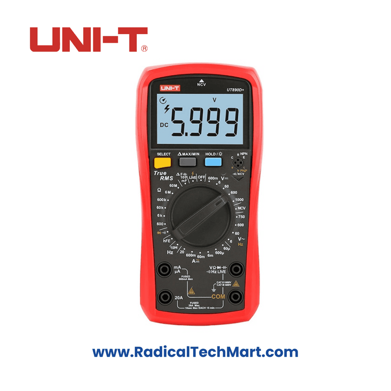 UNI-T UT890D+ Digital Multimeter with 6000 Count LCD and True RMS Functionality