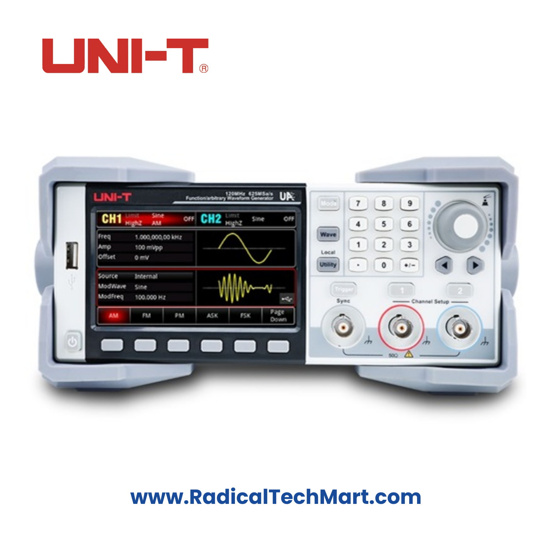 UNI-T UTG2062X 60MHz Arbitrary Waveform Generator – Dual Channel Touchscreen