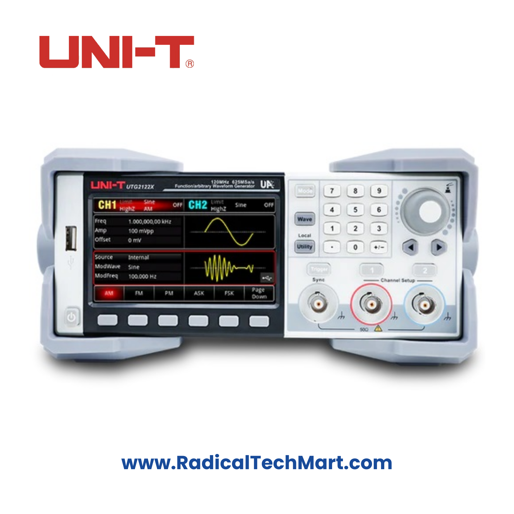 UNI-T UTG2122X 120 MHz Dual Channel Arbitrary Waveform Generator