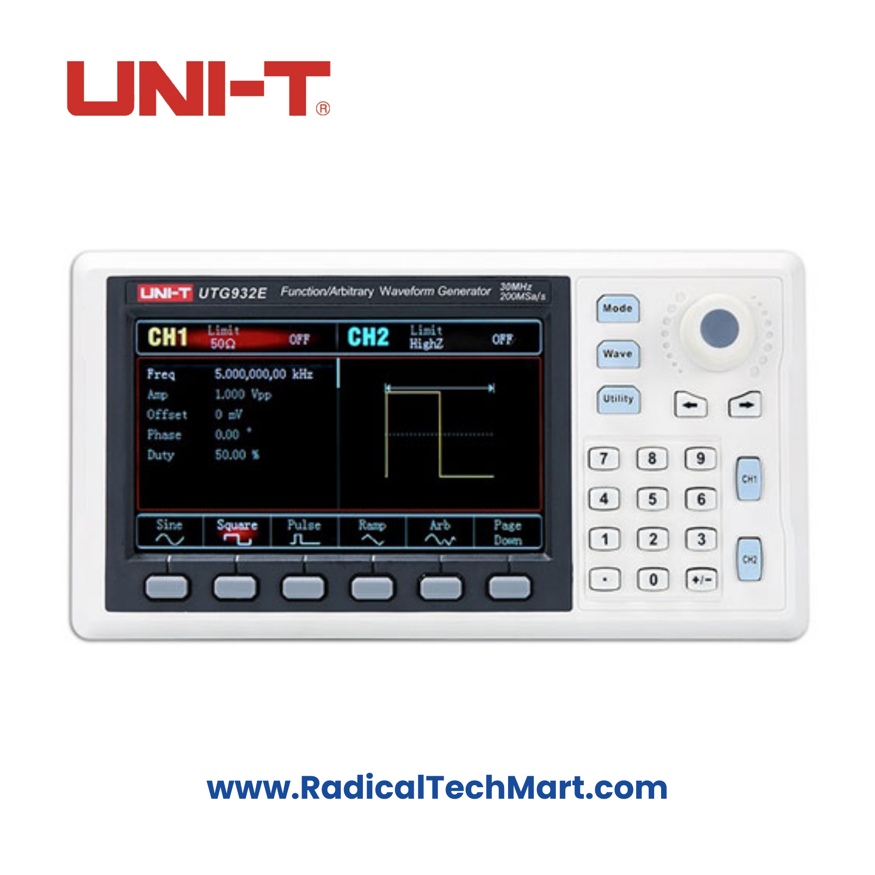 UNI-T UTG932E 30MHz Arbitrary Function Waveform Generator with LCD Display
