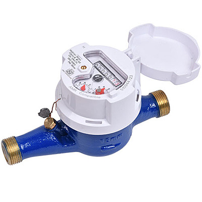 UPC Water Meter Multi Jet Cold Brass Copper CAN AMR Compatible Screwed Size 15mm