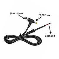 DC Pin 2-in-1 Dual with Open End Wire (5.5 X2.5) - (4.0 X1.7)mm Jack Connector for CCTV, Laptop & LED Adapter