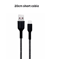 Power Bank Charging Cable ,USB Cable with Type-C, Micro USB, or Lightning Connector  Short Cable for iPhone, Android & Power Banks 30cm-White-i-phone cable