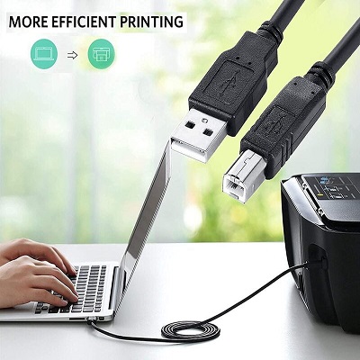 USB A Male to B Male Printer Scanner Cable,Compatible with Canon, Brother, Dell, Epson, HP, Samsung, Lexmark, and Panasonic Printers and Scanners