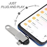 2 in 1 Metal OTG Adapter, USB 3.0 to Type-C with Micro-USB Port Converter, High Speed Data Transfer Adapter for Laptop, Mobiles, Tablet and Smartphones