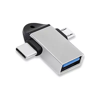 2 in 1 Metal OTG Adapter, USB 3.0 to Type-C with Micro-USB Port Converter, High Speed Data Transfer Adapter for Laptop, Mobiles, Tablet and Smartphones 2 in 1 Metal OTG Adapter, USB 3.0 to Type-C with Micro-USB Port Converter, High Speed Data Transfer Adapter for Laptop, Mobiles, Tablet and Smartphones