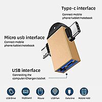 2 in 1 Metal OTG Adapter, USB 3.0 to Type-C with Micro-USB Port Converter, High Speed Data Transfer Adapter for Laptop, Mobiles, Tablet and Smartphones
