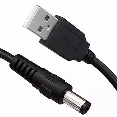 USB 2.0 A Type Male To DC (5.5 X 2.1)mm ,5V Power Plug Connector Cable 60cm (Black) USB 2.0 A Type Male To DC (5.5 X 2.1)mm ,5V Power Plug Connector Cable 60cm (Black)