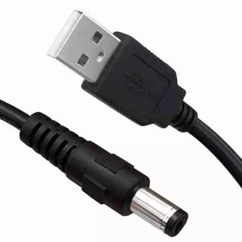 USB 2.0 A Type Male To DC (5.5 X 2.1)mm ,5V Power Plug Connector Cable 60cm (Black) USB 2.0 A Type Male To DC (5.5 X 2.1)mm ,5V Power Plug Connector Cable 60cm (Black)