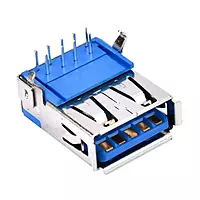 USB 3.0 Type A Female 9 pin Right Angle PCB Mount Connector