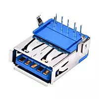 USB 3.0 Type A Female 9 pin Right Angle PCB Mount Connector