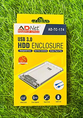 External Portable USB 3.0 to SATA Transparent Hard Drive Enclosure for 6cm (2.5 Inch) SATA HDD/SSD