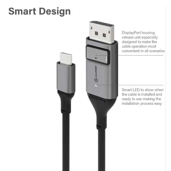 ALOGIC 2m Ultra USB-C (Male) to DP (Male) Cable - 4K @60Hz | ULCDP02-SGR
