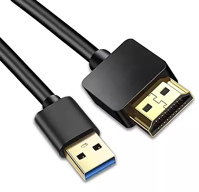 USB 3.0 Male to 4K HDMI Male Cable with Synchronised Audio Supports Resolutions upto 3380x2160 @60Hz