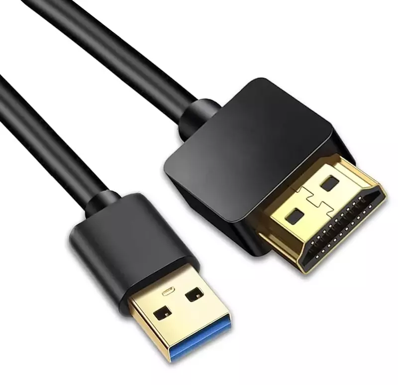 USB 3.0 Male to 4K HDMI Male Cable with Synchronised Audio Supports Resolutions upto 3380x2160 @60Hz