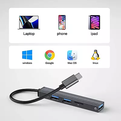 USB 3.0 + Type C Combo USB F 4 Point Hub USB 3.0 + Type C Combo USB F 4 Point Hub