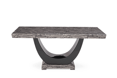 Vikinterio Modern U Shape Six Seater Marble Dining Table Set