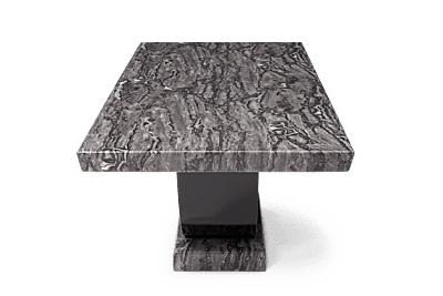 Vikinterio Modern U Shape Six Seater Marble Dining Table Set
