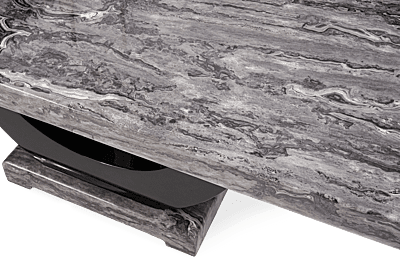 Vikinterio Modern U Shape Six Seater Marble Dining Table Set