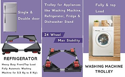 Mahima Gold Heavy Duty Adjustable Appliance Trolley for Refrigerator & Washing Machine