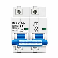 100A 2-Pole DC MCB – 600v for PV/Solar Systems & Battery | 10kA Breaking Capacity