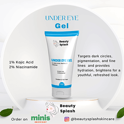 Bright Eyes: Under Eye Gel with 1% Kojic Acid & 2% Niacinamide to Reduce Dark Circles, Fine Lines & Puffiness