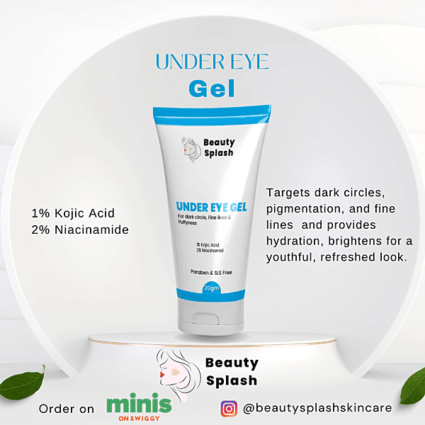 Bright Eyes: Under Eye Gel with 1% Kojic Acid & 2% Niacinamide to Reduce Dark Circles, Fine Lines & Puffiness