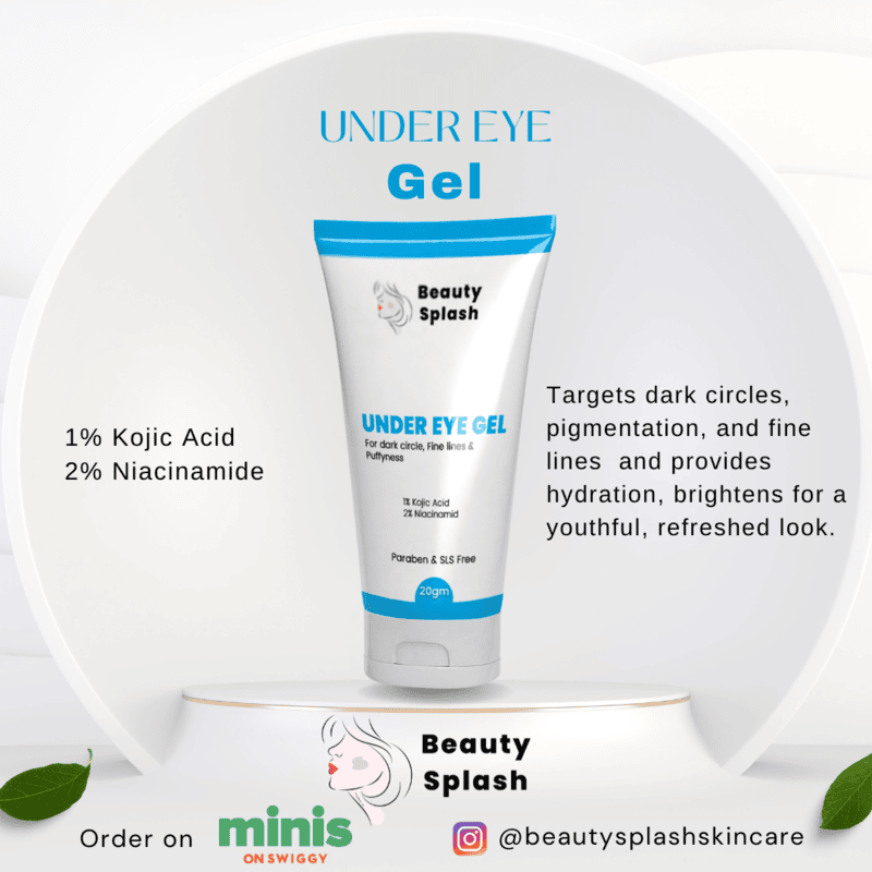 Bright Eyes: Under Eye Gel with 1% Kojic Acid & 2% Niacinamide to Reduce Dark Circles, Fine Lines & Puffiness