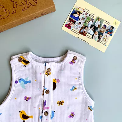 Muslin Cotton Sleeveless Romper | New Born Baby | Unisex Premium | Super Soft