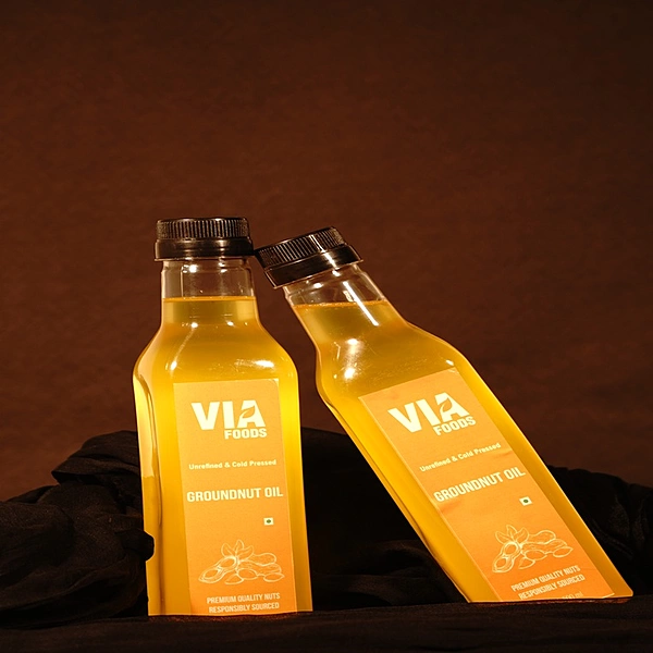 VIA Foods Unrefined & Cold Pressed Groundnut Oil -500ml