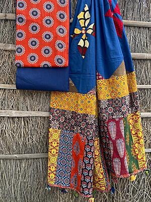 Ajrakh Suit With Applique Work Dupatta Catalogue 2-1 Ajrakh Suit With Applique Work Dupatta Catalogue 2-1