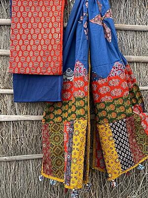 Ajrakh Suit With Applique Work Dupatta Catalogue 2-10 Ajrakh Suit With Applique Work Dupatta Catalogue 2-10