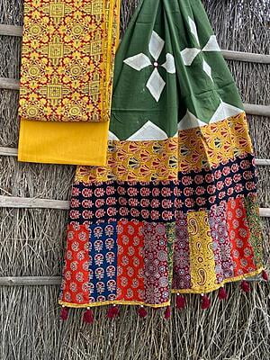 Ajrakh Suit With Applique Work Dupatta Catalogue 2-15 Ajrakh Suit With Applique Work Dupatta Catalogue 2-15