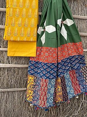Ajrakh Suit With Applique Work Dupatta Catalogue 2-3 Ajrakh Suit With Applique Work Dupatta Catalogue 2-3