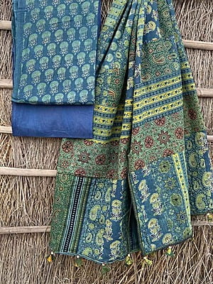 Ajrakh Suit With Applique Work Dupatta Catalogue 3-12 Ajrakh Suit With Applique Work Dupatta Catalogue 3-12