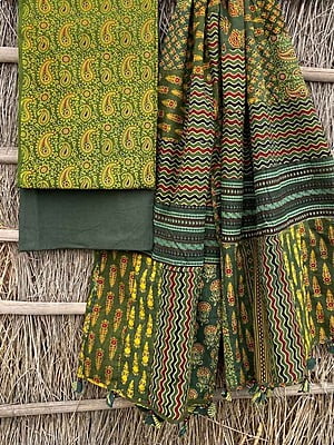 Ajrakh Suit With Applique Work Dupatta Catalogue 3-15 Ajrakh Suit With Applique Work Dupatta Catalogue 3-15