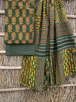 Ajrakh Suit With Applique Work Dupatta Catalogue 3-18 Ajrakh Suit With Applique Work Dupatta Catalogue 3-18